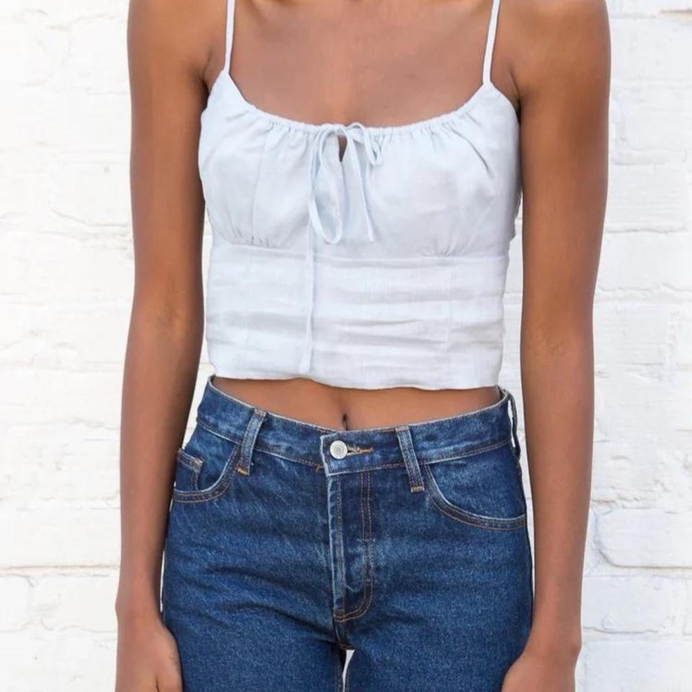 Brandy Melville White Tie Front Crop Camisole